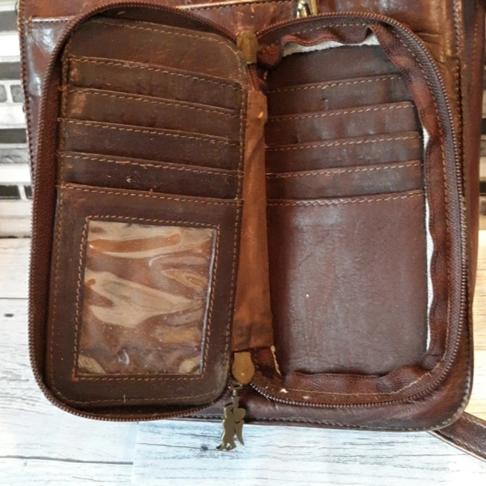 American Angel destressed leather bag